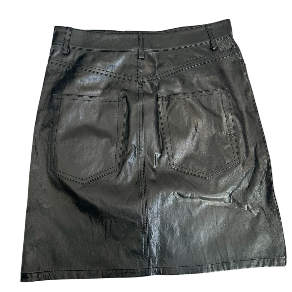 Helmut Lang 100% Lamb Leather Black Mini Skirt Sz Small / 4 - Picture 3 of 8